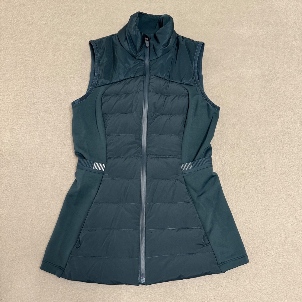 Lululemon‎ Down For It All Vest Women 2 Green Puffer Running Athletic LW4AQLS